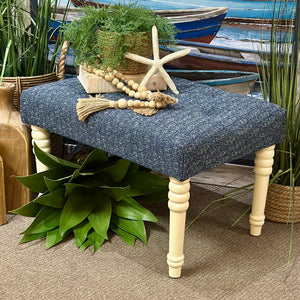 Blue Tufted Ottoman