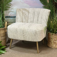 Load image into Gallery viewer, Taupe/Ivory Animal Print Chair
