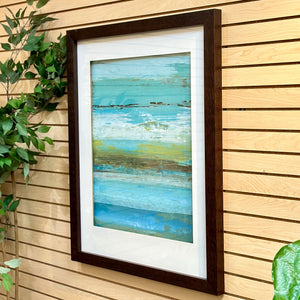 Framed Aqua Abstract Art