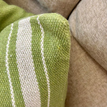 Load image into Gallery viewer, Green/White Striped Down Pillow
