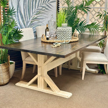 Load image into Gallery viewer, Two Tone Trestle Dining Table
