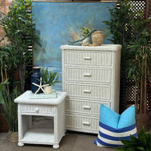 Load image into Gallery viewer, White Wicker Nightstand
