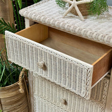 Load image into Gallery viewer, 4DRW White Wicker Dresser
