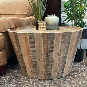 Rustic Drum Coffee Table