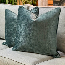 Load image into Gallery viewer, Ethan Allen Down Teal Pillow

