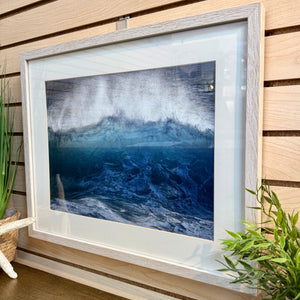 Framed Blue Abstract Art