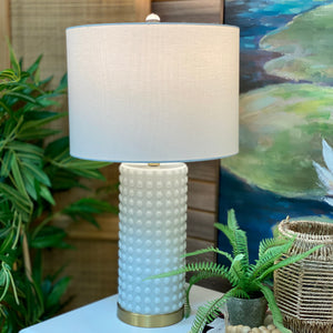 White Textured Glass Lamp