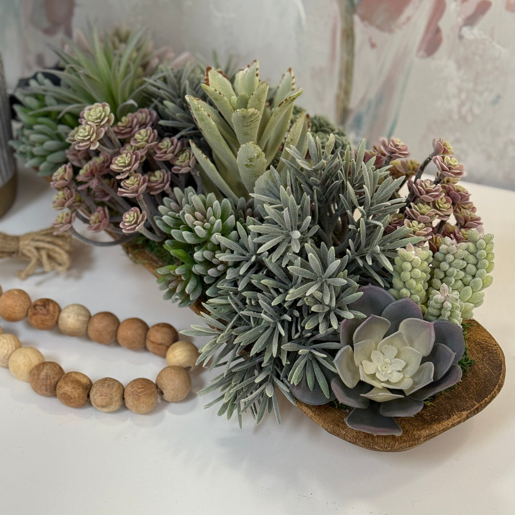 Long Dough Bowl Succulent