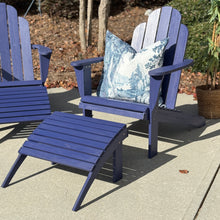 Load image into Gallery viewer, Blue Adirondack Chair &amp; Ottoman
