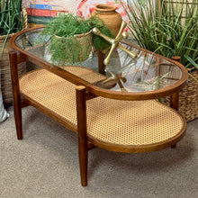 Load image into Gallery viewer, Cane/Glass Coffee Table
