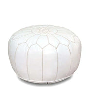 Load image into Gallery viewer, White Leather Pouf
