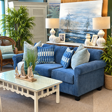 Load image into Gallery viewer, Blue Chenille Sofa
