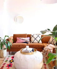 Load image into Gallery viewer, White Leather Pouf
