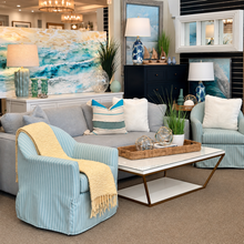 Load image into Gallery viewer, Grey/Silver Benchseat Sofa
