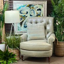 Load image into Gallery viewer, Pale Sage Tufted Leather chair
