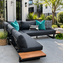 Load image into Gallery viewer, 3PC Black Modern Outdoor Sectional
