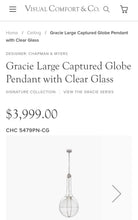Load image into Gallery viewer, Visual Comfort 'Gracie' Pendant
