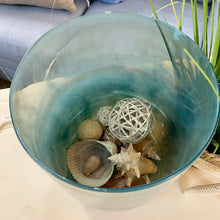 Load image into Gallery viewer, Turquoise Ombre Vase w/ Shells
