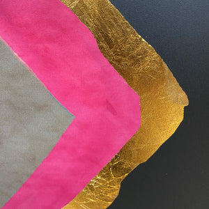 Pink/Gold/Grey Arrow Abstract