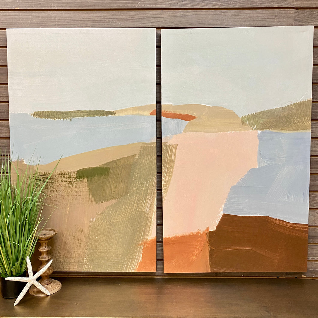 Hand Painted Diptych Abstract