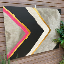 Load image into Gallery viewer, Pink/Gold/Grey Arrow Abstract
