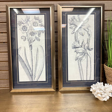 Load image into Gallery viewer, Floral Art W/ Blue Mat I
