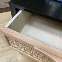 Load image into Gallery viewer, Black End Table w/ Rattan Drawer
