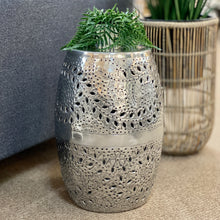 Load image into Gallery viewer, Silver Metal Garden Stool

