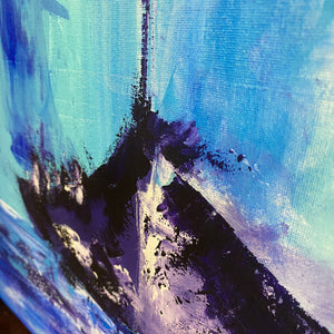 Blue Sailboat Abstract
