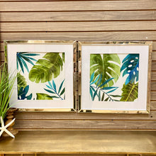 Load image into Gallery viewer, Blue/Green Tropical Leaf Art I
