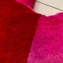 Load image into Gallery viewer, Pink/Red Faux Fur Pillow
