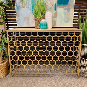 Gold Honeycomb Console