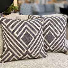 Load image into Gallery viewer, Grey &amp; White Geometric Pillow
