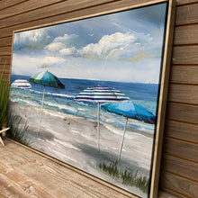 Load image into Gallery viewer, Beach W/Blue Umbrellas Art
