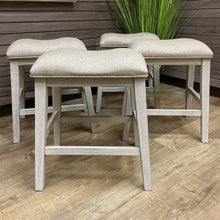 Load image into Gallery viewer, Grey Wash Upholstered Counter Stool
