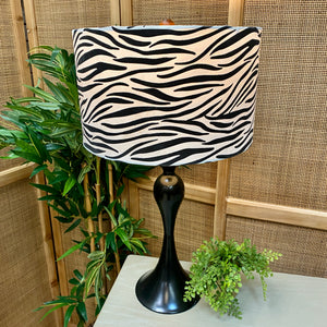 Black Lamp w/Animal Print Shade
