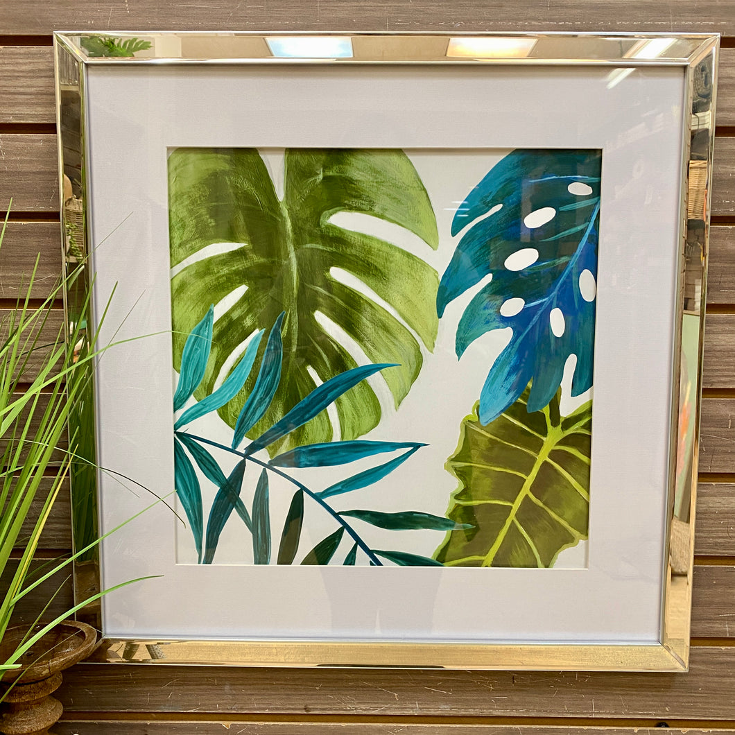 Blue/Green Tropical Leaf Art I