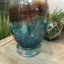 Load image into Gallery viewer, Blue &amp; Taupe Glass Lamp
