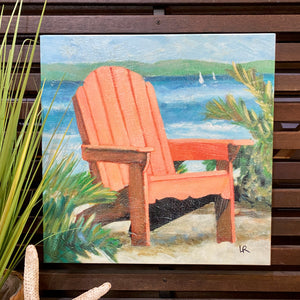 Orange Beach Chair Giclee