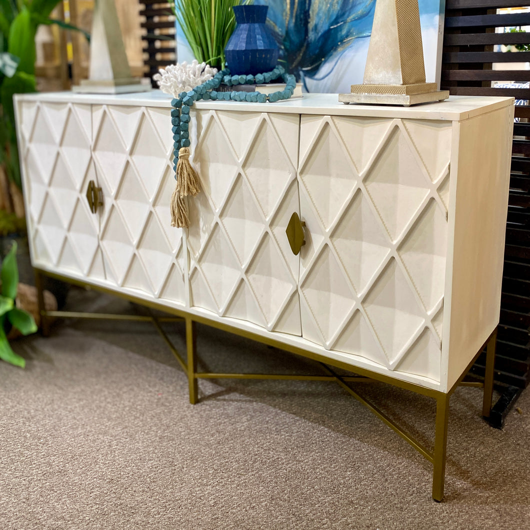 Imperfect White & Gold Cabinet