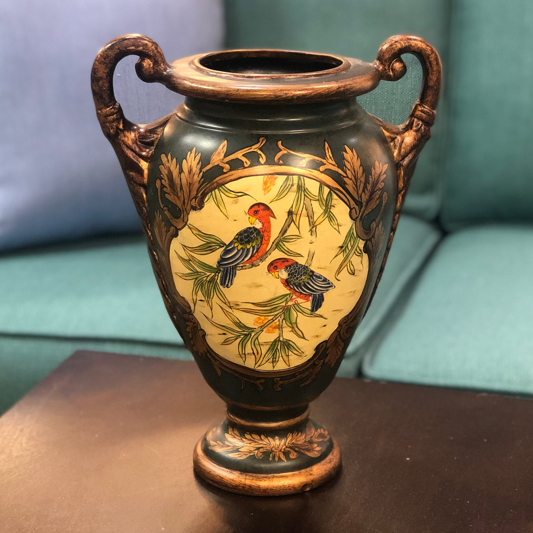 Parrot Motif Vase