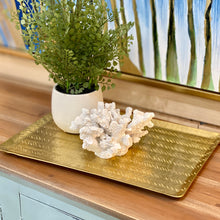 Load image into Gallery viewer, Gold Hammered Rectangle Tray
