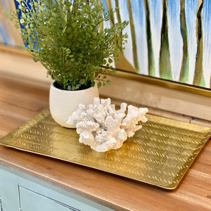 Gold Hammered Rectangle Tray