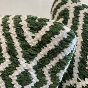 Green & White Geometric Pillow
