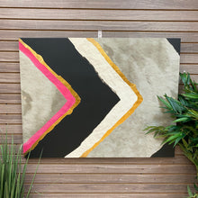 Load image into Gallery viewer, Pink/Gold/Grey Arrow Abstract
