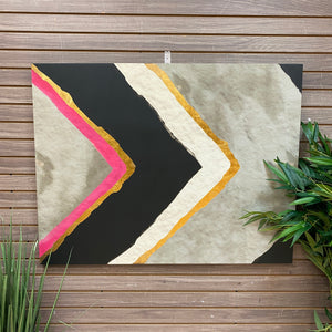 Pink/Gold/Grey Arrow Abstract