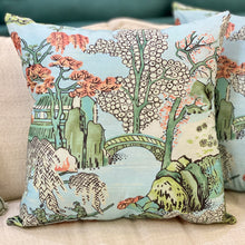 Load image into Gallery viewer, Aqua Chinoiserie Pillow II
