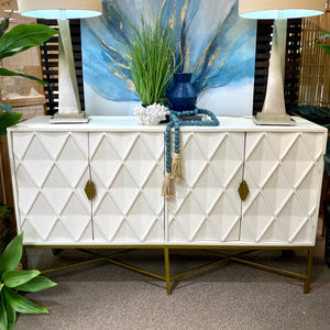 Imperfect White & Gold Cabinet