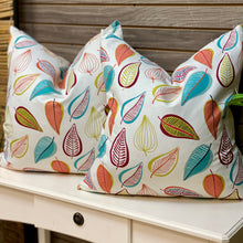 Load image into Gallery viewer, Teal &amp; Orange Leaf Down Pillow
