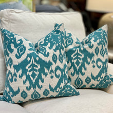 Load image into Gallery viewer, Turquoise/Grey Down Pillow
